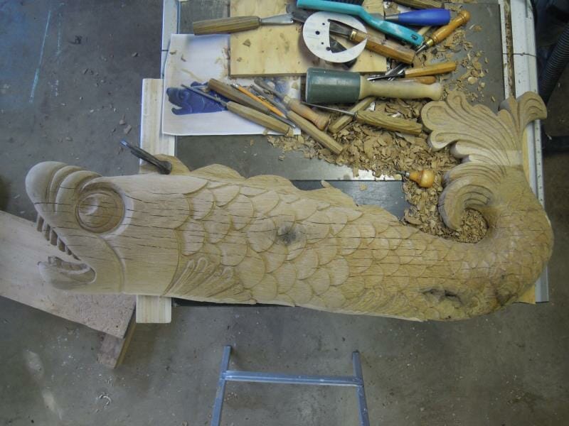 Roman's Arts - Roman Fish Carving Detail
